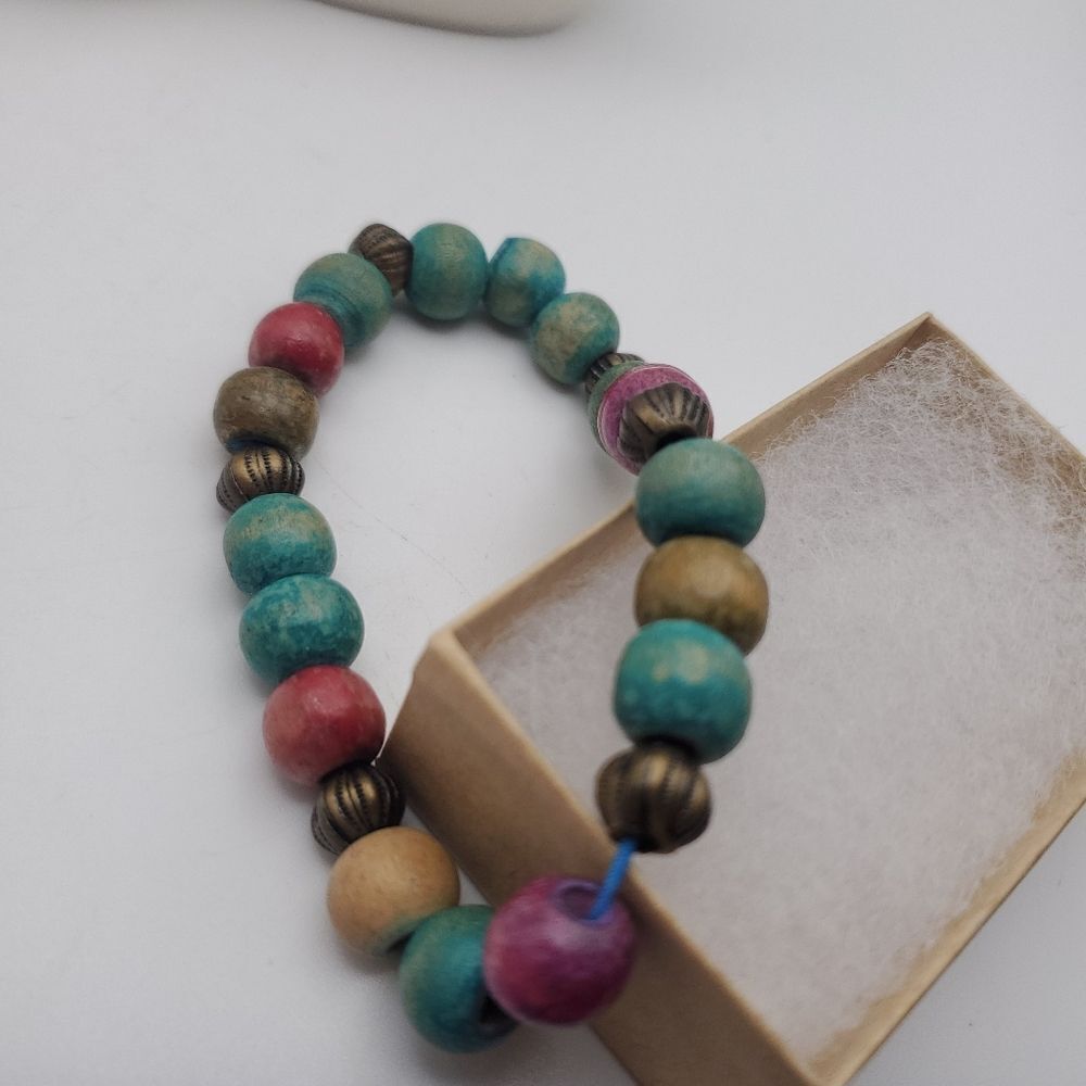 Healing earth Chakra wooden‎ beaded bracelet